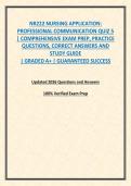 NR222 NURSING APPLICATION&colon; PROFESSIONAL COMMUNICATION QUIZ 5 &vert; COMPREHENSIVE EXAM PREP&comma; PRACTICE QUESTIONS&comma; CORRECT ANSWERS AND STUDY GUIDE