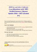 RDH law and ethics California Exam &vert;Questions with 100&percnt; Verified Answers &vert; Newest Update 2026 &ndash; 2027 &lpar;Graded A&plus;&rpar;&NewLine;&NewLine;