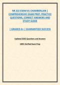 NR 222 EXAM &num;1 CHAMBERLAIN &vert; COMPREHENSIVE EXAM PREP&comma; PRACTICE QUESTIONS&comma; CORRECT ANSWERS AND STUDY GUIDE