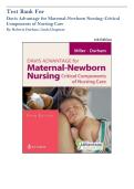 Test Bank for Davis Advantage for Maternal-Newborn Nursing&colon; The Critical Components of Nursing Care&comma; 5th Edition&comma; by Roberta Durham