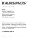 ALBERTA HEAVY EQUIPMENT TECHNICIAN FIRST PERIOD AIT&NewLine;EXAM &ndash; QUESTIONS AND ANSWERS &vert; VERIFIED AND WELL&NewLine;DETAILED ANSWERS &vert; PLUS RATIONALES &vert; GUARANTEED&NewLine;PASS &vert; LATEST EXAM UPDATE
