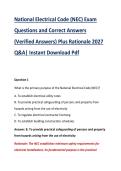 National Electrical Code &lpar;NEC&rpar; Exam &NewLine;Questions and Correct Answers &NewLine;&lpar;Verified Answers&rpar; Plus Rationale 2027 &NewLine;Q&A&vert; Instant Download Pdf