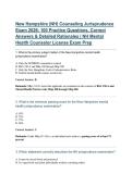 New Hampshire &lpar;NH&rpar; Counseling Jurisprudence &NewLine;Exam 2026&colon; 100 Practice Questions&comma; Correct &NewLine;Answers & Detailed Rationales &vert; NH Mental &NewLine;Health Counselor License Exam Prep