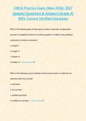 CMCA Practice Exam &lpar;New 2026&sol; 2027 Update&rpar; questions & Answers &lbrace;Grade A&rcub; 100&percnt; Correct &lpar;Verified Solutions&rpar;&NewLine;&NewLine;