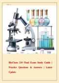 BioChem 210 Final Exam Study Guide &vert; Practice Questions & Answers &vert; Latest Update