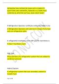 REFRIGERATION OPERATOR EXAM WITH COMPLETE &NewLine;QUESTIONS AND ANSWERS &sol;&sol;GRADED A&plus;&sol;&sol;100&percnt; PASS &NewLine;&vert;VERIFIED & UPDATED&vert;ACTUAL 2026 CHEAT SHEET