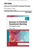 Test Bank - Success in Practical&sol;Vocational Nursing 10th Edition &lpar;Carroll&comma; 2023&rpar; Chapter 1-19&vert; All Chapters with Answers and Rationales 