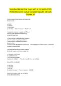 Texas Real Estate Final Exam with all Correct & 100&percnt; Verified Answers &vert;Actual Complete Update &vert;Already Graded A&plus;