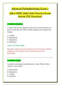 Advanced Pathophysiology Exam 1   &NewLine; Q&A &lpar;PDF&rpar; 2026&sol;2027 Practice Exam  &NewLine;Instant Pdf Download