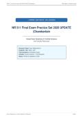 NR 511 Final Exam Practice Set 2026 UPDATE&NewLine;&vert;Chamberlain