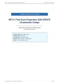 NR 511 Final Exam Preparation 2026 UPDATE&NewLine;&vert;Chamberlain College