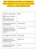 Wise -Budgeting and Money management&NewLine;Exam Questions and Answers with Verified&NewLine;Solutions &vert; Latest Updated 2026