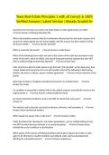 Texas Real Estate Principles 1 with all Correct & 100&percnt; Verified Answers &vert;Latest Version &vert;Already Graded A&plus;