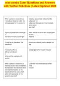wise combo Exam Questions and Answers&NewLine;with Verified Solutions &vert; Latest Updated 2026