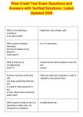 Wise Credit Test Exam Questions and&NewLine;Answers with Verified Solutions &vert; Latest&NewLine;Updated 2026