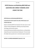 NYSED NYSTCE Business and Marketing &lpar;Field 168&comma; formerly Field 069&rpar; Exam QUESTIONS AND CORRECT ANSWERS LATEST UPDATE THIS YEAR prepares candidate business and CTE educators for the New York State Teacher Certification Examinations &lpar;NYSTCE&rpar;&period; Computer-admin