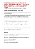 ACICP GOLD COAST FLORIDA HOME INSPECTOR EXAM 2026&ndash;2027 &ndash; PRACTICE TEST QUESTIONS & ANSWERS &vert; STUDY GUIDE