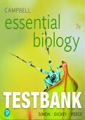 TEST BANK For Campbell Essential Biology&comma; 7th Edition by Simon & Dickey&comma; All 29 Chapters Covered&comma; Verified Latest Edition
