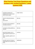 Wise Practice Test Exam Questions and&NewLine;Answers with Verified Solutions &vert; Latest&NewLine;Updated 2026