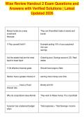 Wise Review Handout 2 Exam Questions and&NewLine;Answers with Verified Solutions &vert; Latest&NewLine;Updated 2026