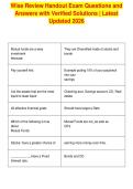 Wise Review Handout Exam Questions and&NewLine;Answers with Verified Solutions &vert; Latest&NewLine;Updated 2026