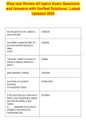 Wise test Review all topics Exam Questions&NewLine;and Answers with Verified Solutions &vert; Latest&NewLine;Updated 2026Wise test Review all topics Exam Questions&NewLine;and Answers with Verified Solutions &vert; Latest&NewLine;Updated 2026