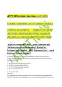 AICPA Ethics Exam Questions with 100&percnt; CORRECT ANSWERS LATEST &lpar;A&plus; GRADED VERIFIED BY EXPERTS&rpar; CORRECT DETAILED&NewLine;ANSWERS &lpar;VERIFIED ANSWERS&rpar; &vert;ALREADY GRADED A&plus;&vert;&vert;BRAND NEW&excl;&excl;&vert;&vert;LATEST NOW 2026&sol;2027&rpar; FORM A&comma; FORM B&comma; FORM C & RETAKES MOST TESTED QUESTIONS & PAST 
