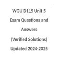 WGU D115 Unit 5 Exam Questions & Answers&colon; Verified Solutions 2026&ndash;2027
