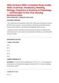 HESI A2 Exam 2026 &vert; Complete Study Guide&colon; Math&comma; Grammar&comma; Vocabulary&comma; Reading&comma; Biology&comma; Chemistry & Anatomy & Physiology &mdash; Verified Q&A to Ace Your Nursing Entrance Exam
