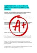 Applied Behavior Analysis Exam 2  Question and answers 100&percnt; correct 2026&sol;2027