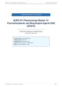 NURS 251 Pharmacology Module 10&colon;&NewLine;Psychotherapeutic and Neurological Agents 2026&NewLine;UPDATE