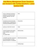 wise-Money Management Exam Questions&NewLine;and Answers with Verified Solutions &vert; Latest&NewLine;Updated 2026