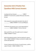 Economics Unit 3 Practice Test Questions With Correct Answers&period;