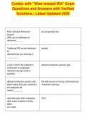 Combo with "Wise missed IRA" Exam&NewLine;Questions and Answers with Verified&NewLine;Solutions &vert; Latest Updated 2026&NewLine;