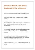 Economics Midterm Exam Review Questions With Correct Answers 
