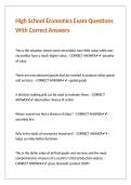 High School Economics Exam Questions With Correct Answers