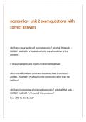economics - unit 2 exam questions with correct answers