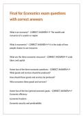 Final for Economics exam questions with correct answers&period;