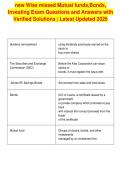 new Wise missed Mutual funds&comma;Bonds&comma;&NewLine;Investing Exam Questions and Answers with&NewLine;Verified Solutions &vert; Latest Updated 2026