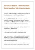 Economics Chapters 1-6 Exam 1 Study Guide Questions With Correct Answers&period;