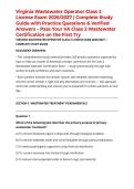 Virginia Wastewater Operator Class 2 License Exam 2026&sol;2027 &vert; Complete Study Guide with Practice Questions & Verified Answers &ndash; Pass Your VA Class 2 Wastewater Certification on the First Try