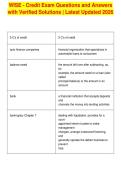 WISE - Credit Exam Questions and Answers&NewLine;with Verified Solutions &vert; Latest Updated 2026