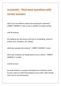 economics - final exam questions with correct answers