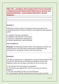MHA 708 &mdash; Healthcare Policy Exam B&ndash;Style Practice Questions &vert; Complete Exam Questions with Verified Correct Answers and Detailed Rationales &ndash; Latest Update 2026&sol;2027 &vert; Already Graded A&plus;