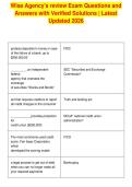 Wise Agency's review Exam Questions and&NewLine;Answers with Verified Solutions &vert; Latest&NewLine;Updated 2026