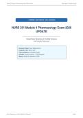 NURS 251 Module 4 Pharmacology Exam 2026&NewLine;UPDATE
