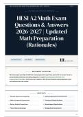 HESI A2 Math Exam Questions & Answers 2026-2027 Updated Math Preparation &lpar;Rationales&rpar;