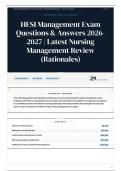 HESI Management Exam Questions & Answers 2026&sol;2027 Latest Nursing Management Review &lpar;Rationales&rpar;