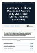 Gerontology HESI Exam Questions & Answers 2026-2027 Latest Verified Questions &lpar;Rationales&rpar;