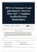 HESI A2 Entrance Exam Questions & Answers 2026&sol;2027 Complete Verified Review &lpar;Rationales&rpar; &lpar;1&rpar;